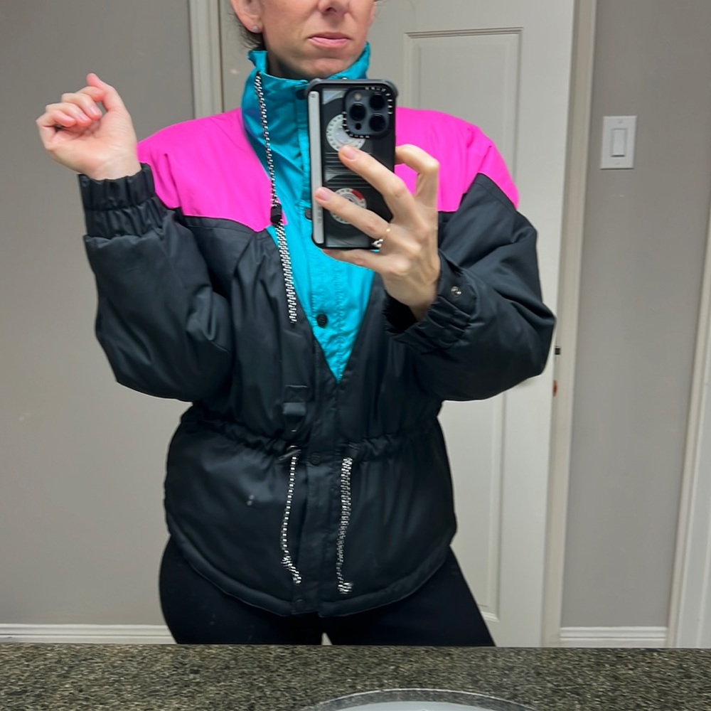 Vintage black bear ski coat